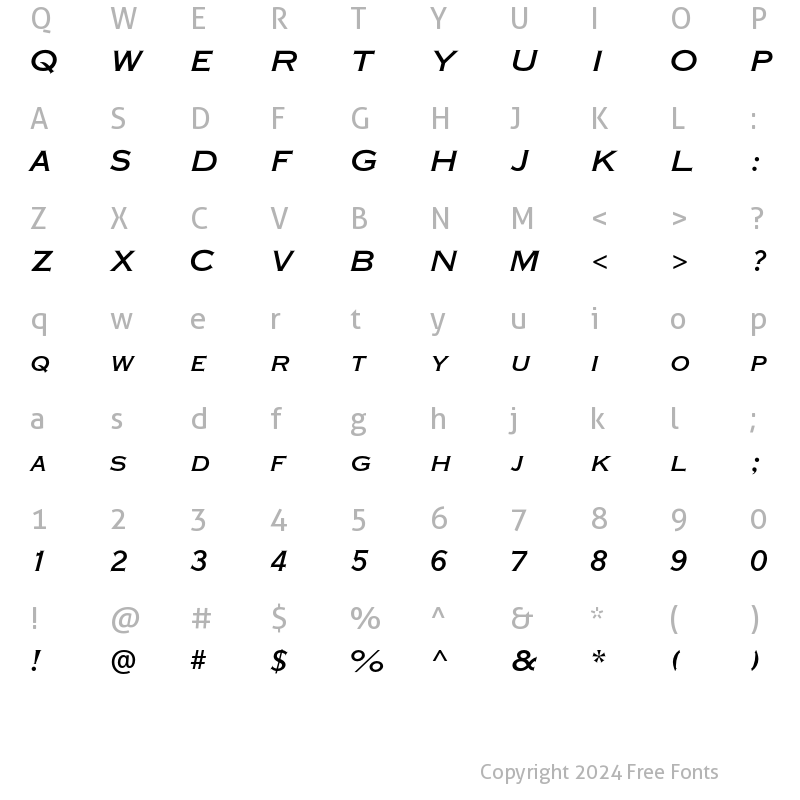 Character Map of Plate Gt One Three MT Std It