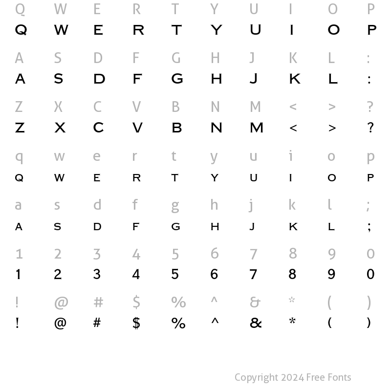 Character Map of Plate Gt One Three MT Std Regular