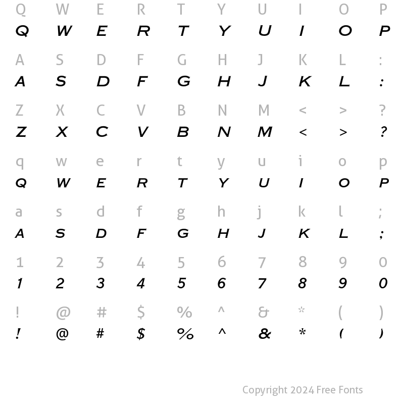 Character Map of Plate Gt One Two MT Std It