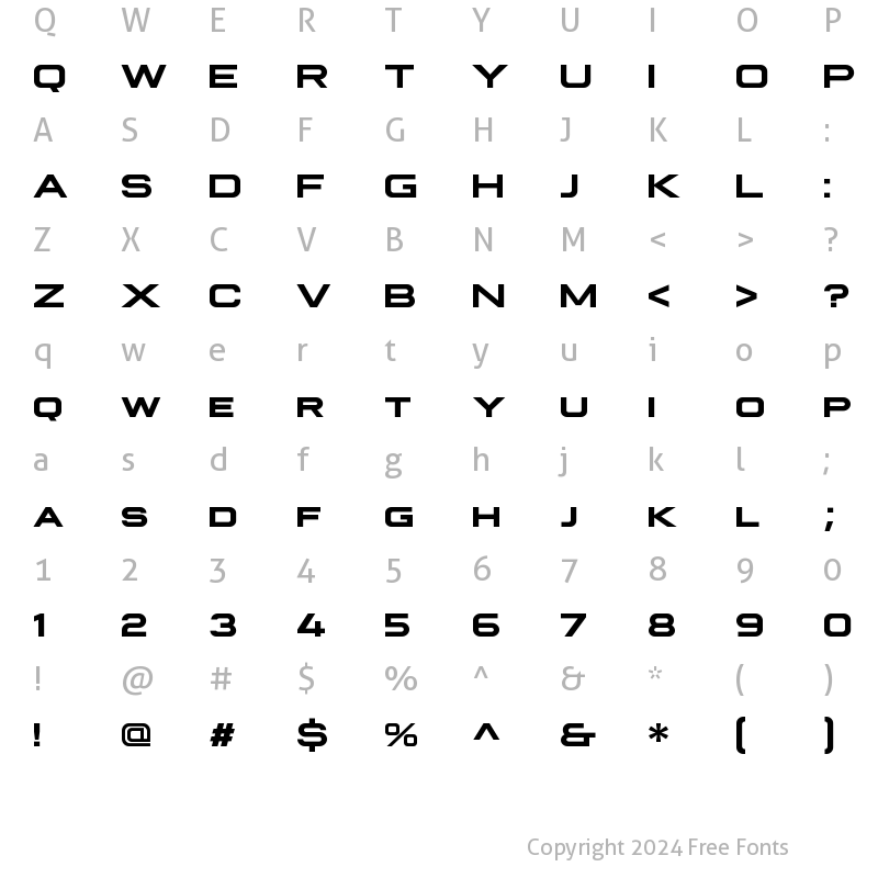 Character Map of Plateia Bold