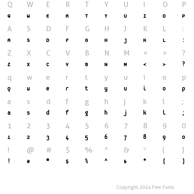 Character Map of PlateletHeavy Regular