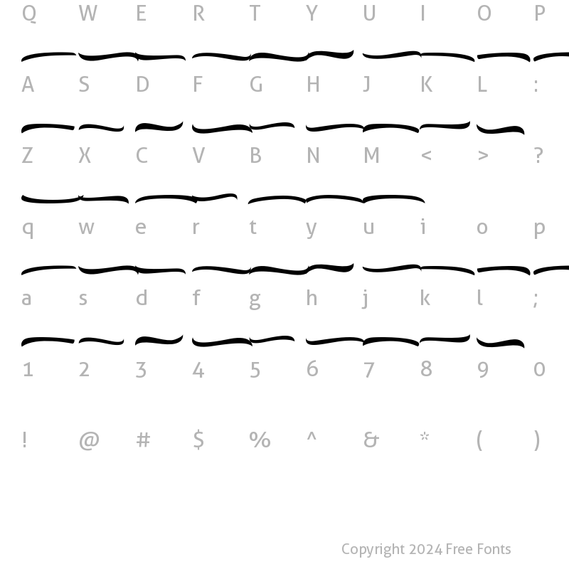 Character Map of Platina Swash Regular