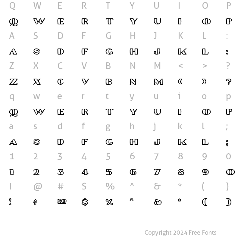 Character Map of Platinum Hub Caps Regular