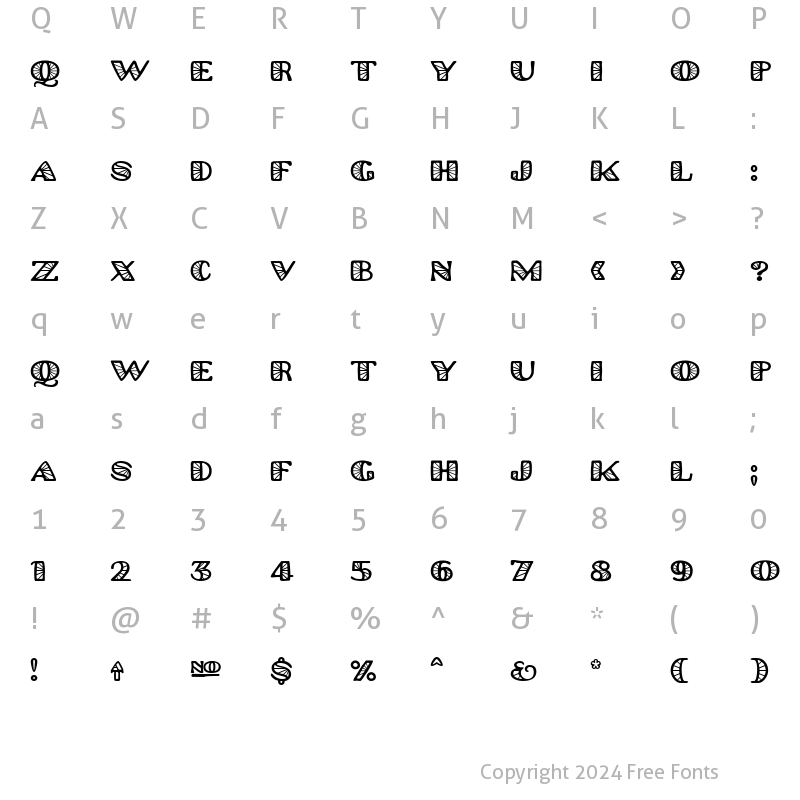 Character Map of Platinum Hub Caps Spoked Regular