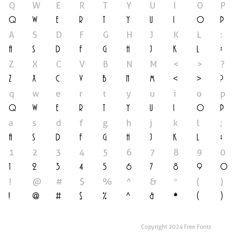 Character Map of Play Rus Regular