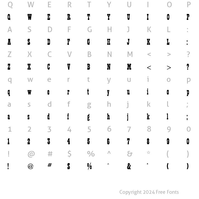 Character Map of Playbill ICG Regular