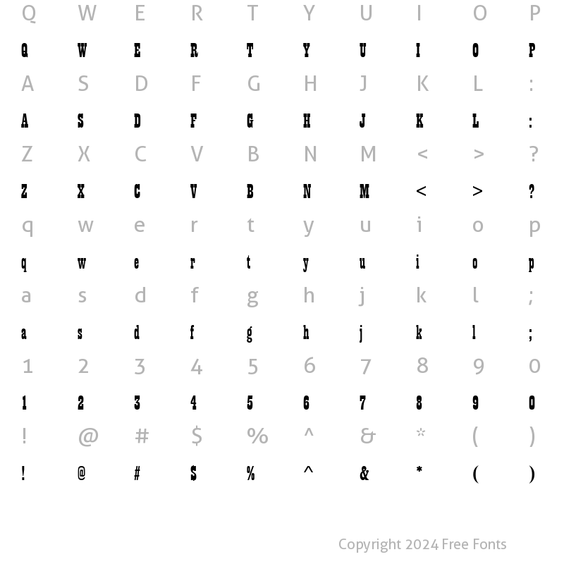 Character Map of PlaybillD Regular