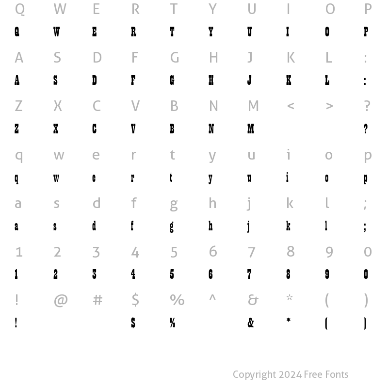 Character Map of PlaybillEF Regular