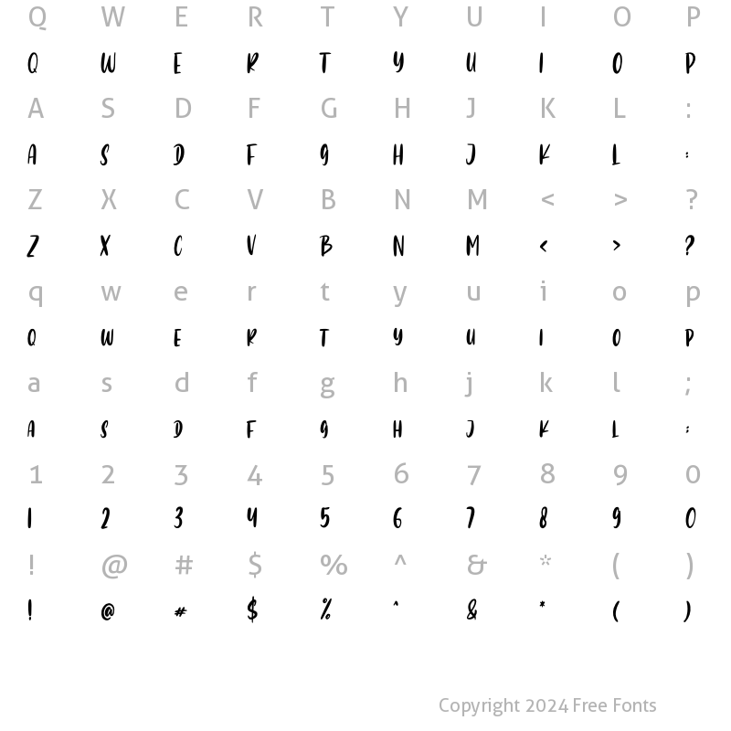 Character Map of Playfun Regular