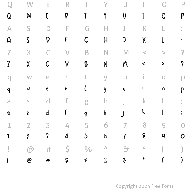 Character Map of Playground Shadow