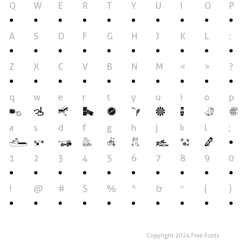 Character Map of Playtime MT Regular