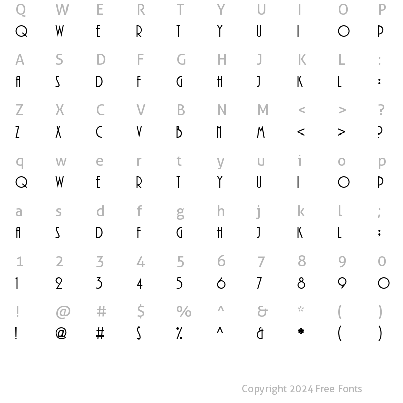 Character Map of Playwright Regular