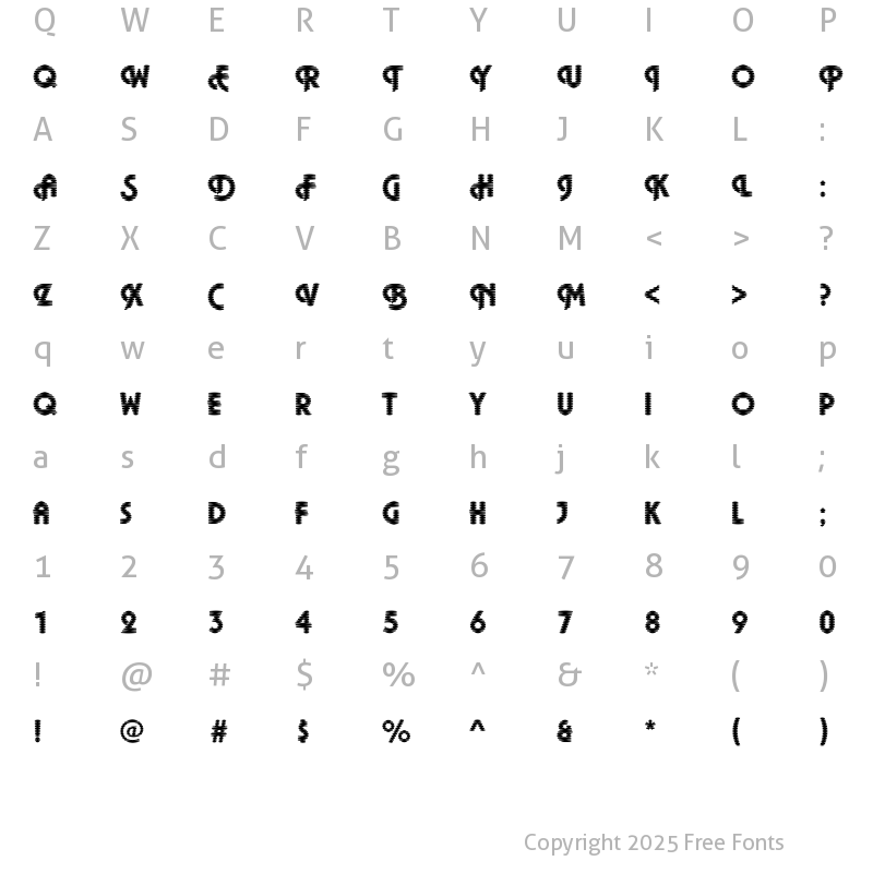 Character Map of Plaza38 Becker Regular