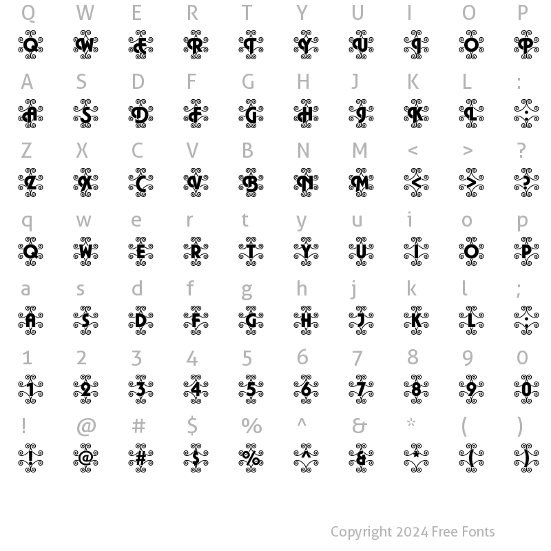 Character Map of Plaza46 Becker Regular