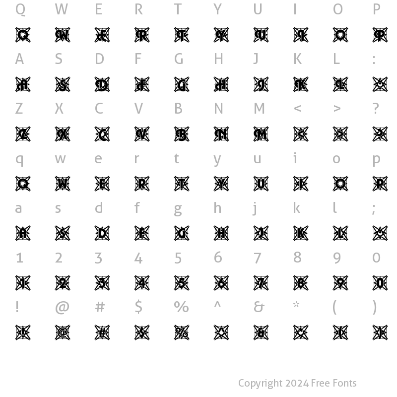 Character Map of Plaza49 Becker Regular