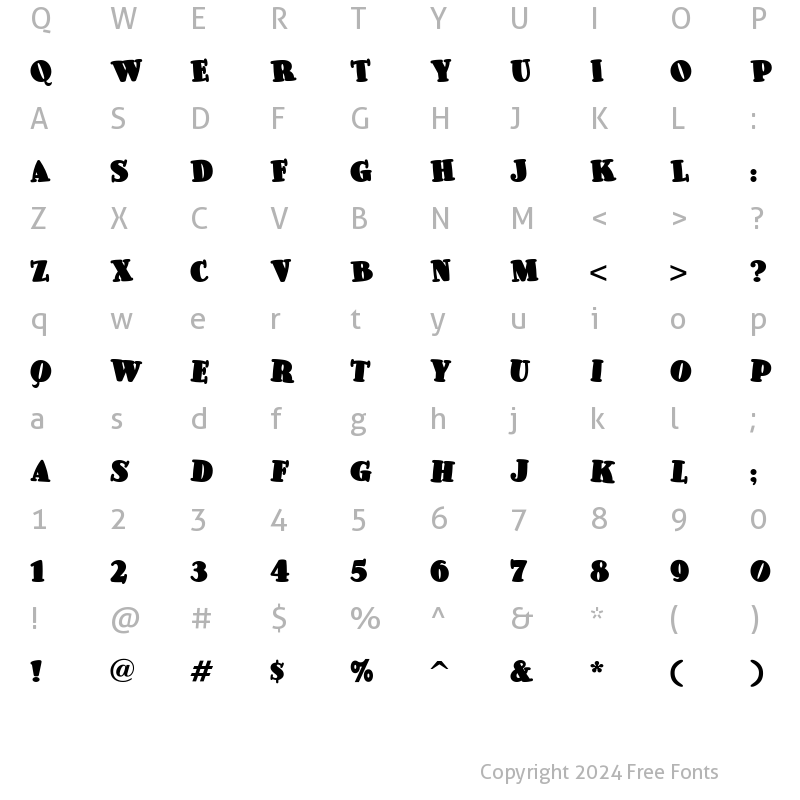 Character Map of Pleasingly Plump NF Regular