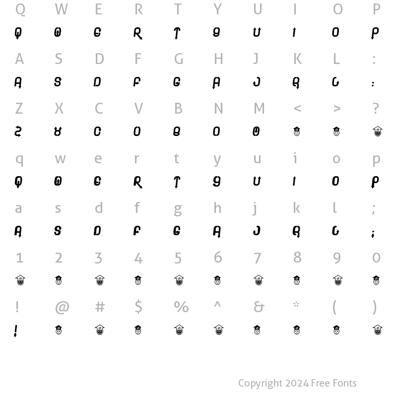 Character Map of Plee Regular