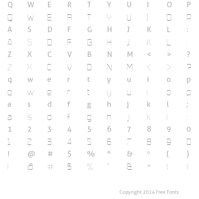 Character Map of Plotta Light