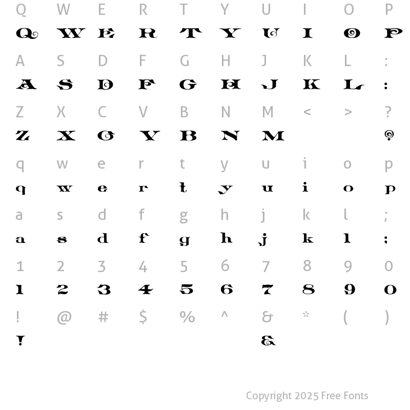 Character Map of PlowrightPoint Regular