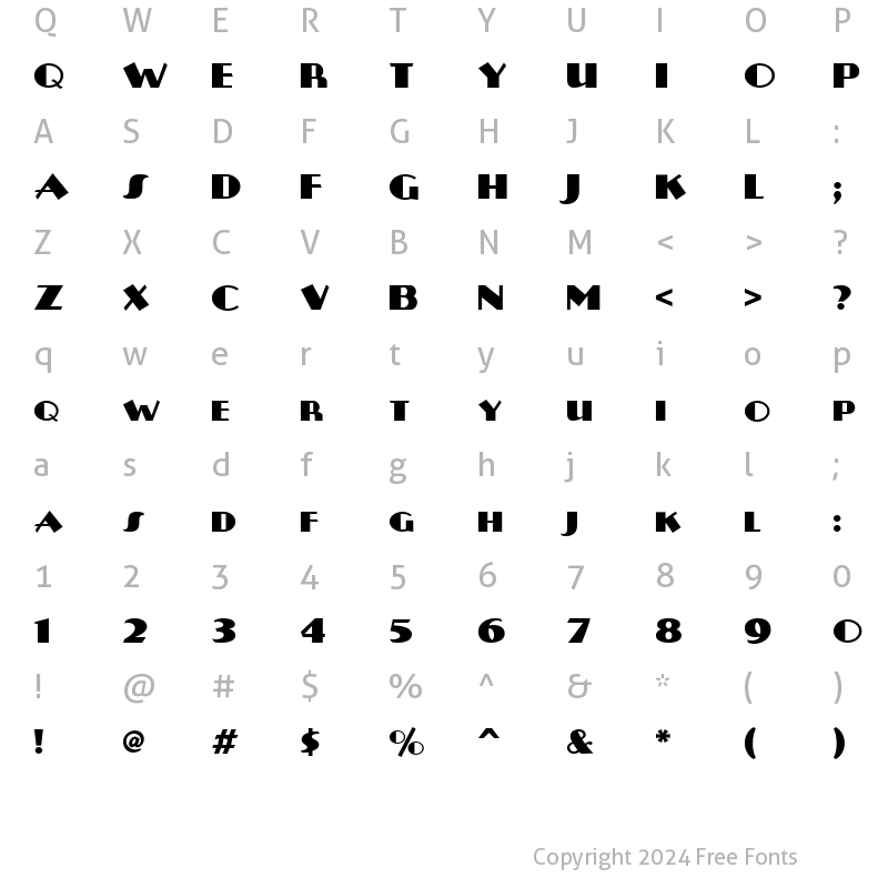 Character Map of Plug Nickel NF Regular