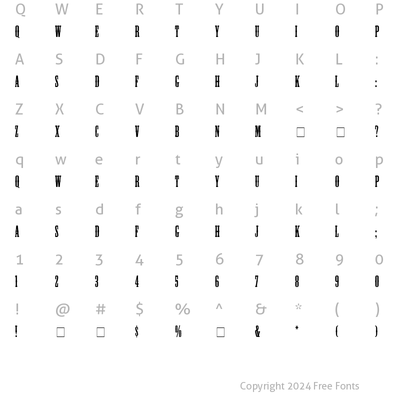 Character Map of Plug SSi Regular