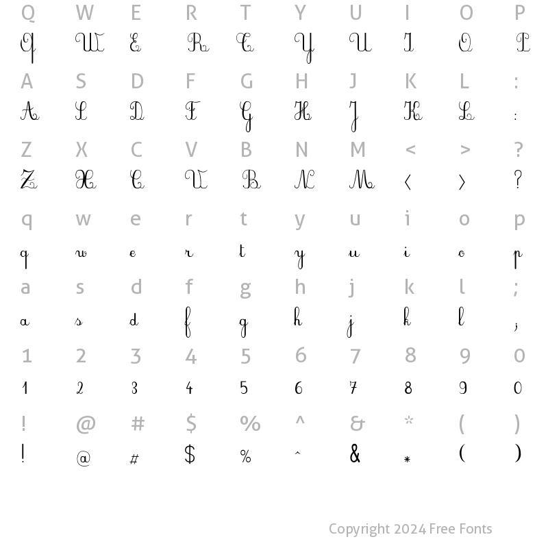 Character Map of PlumBAE Regular