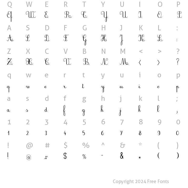 Character Map of PlumBDE Regular