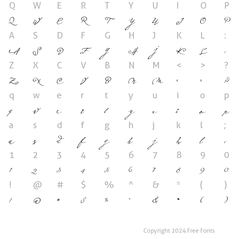 Character Map of PlumeroScript Regular