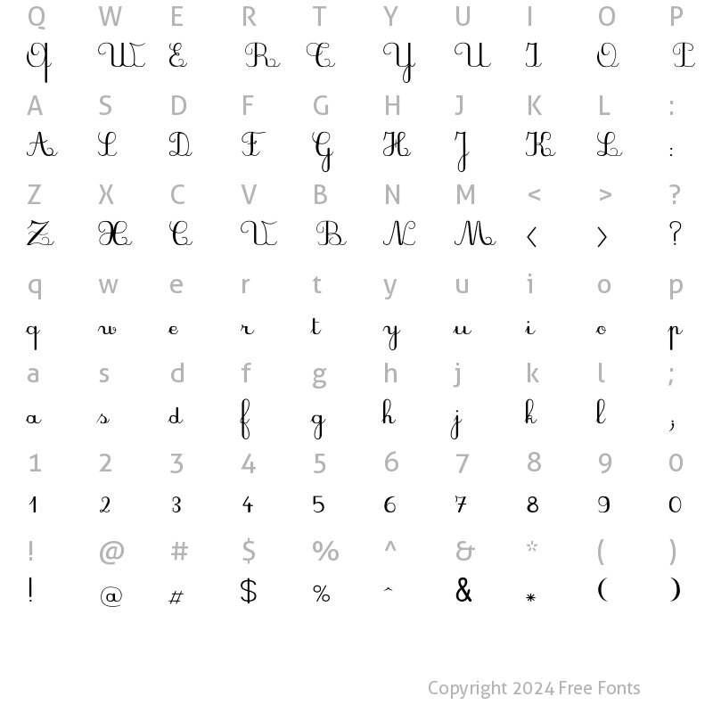 Character Map of PlumNAL Regular