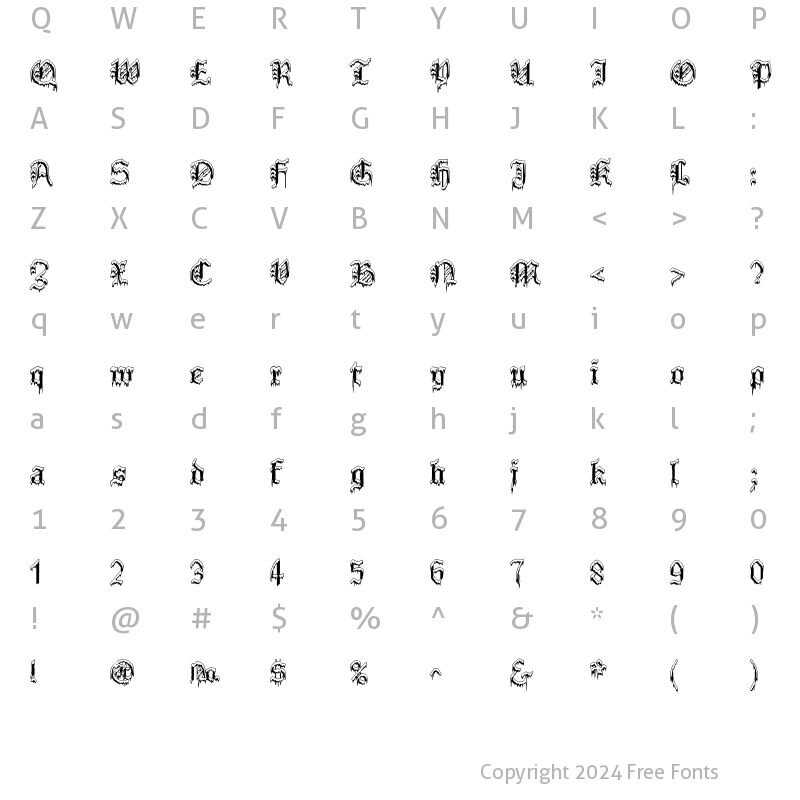 Character Map of PlymouthRock 'SnowDusted' Regular