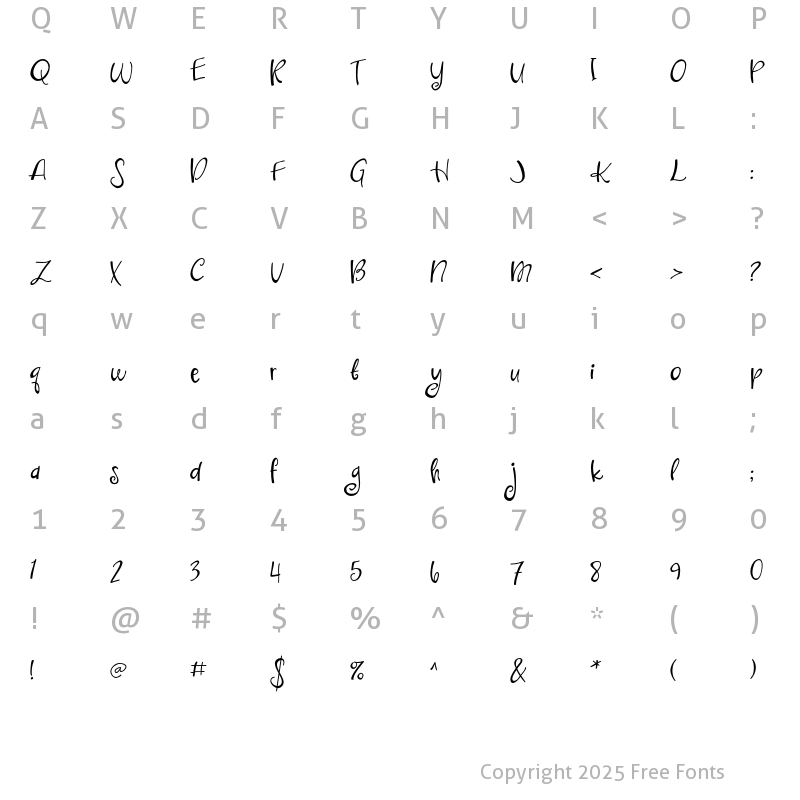 Character Map of PN Bounce Print Regular
