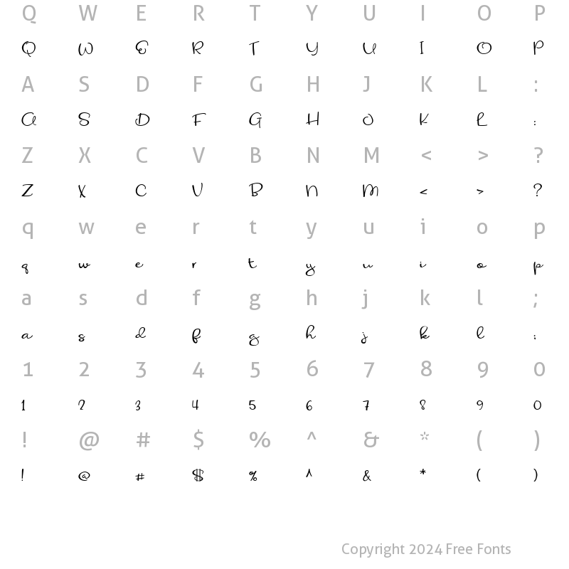 Character Map of PN Oh Snap Regular