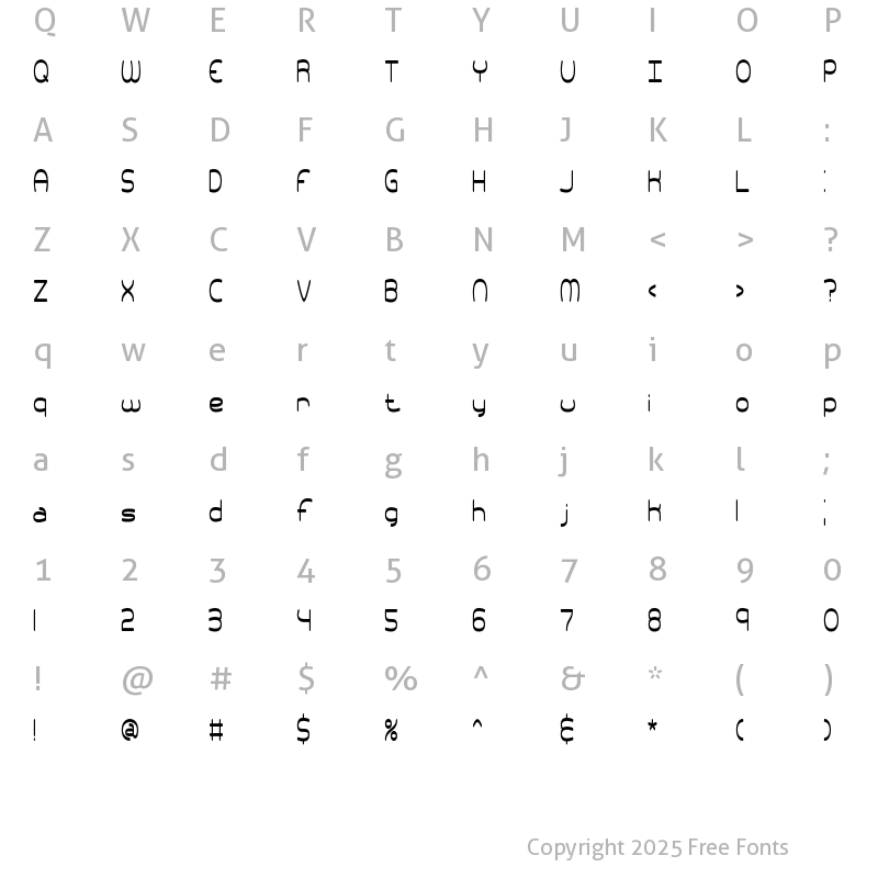 Character Map of Pneumatics Tall BRK Normal