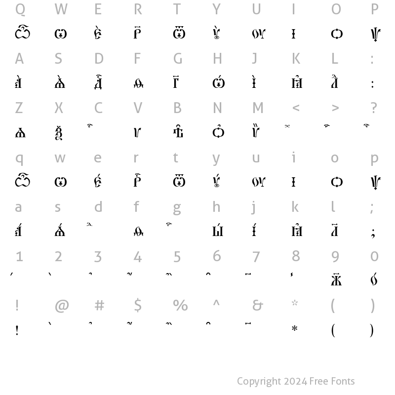 Character Map of Pochaevsk Caps ieUcs Regular