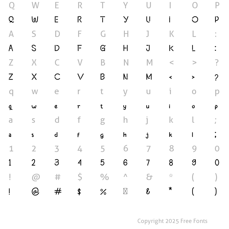 Character Map of PODORADONG Regular