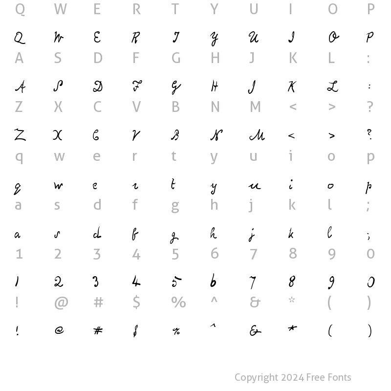 Character Map of Poe Nevermore Regular