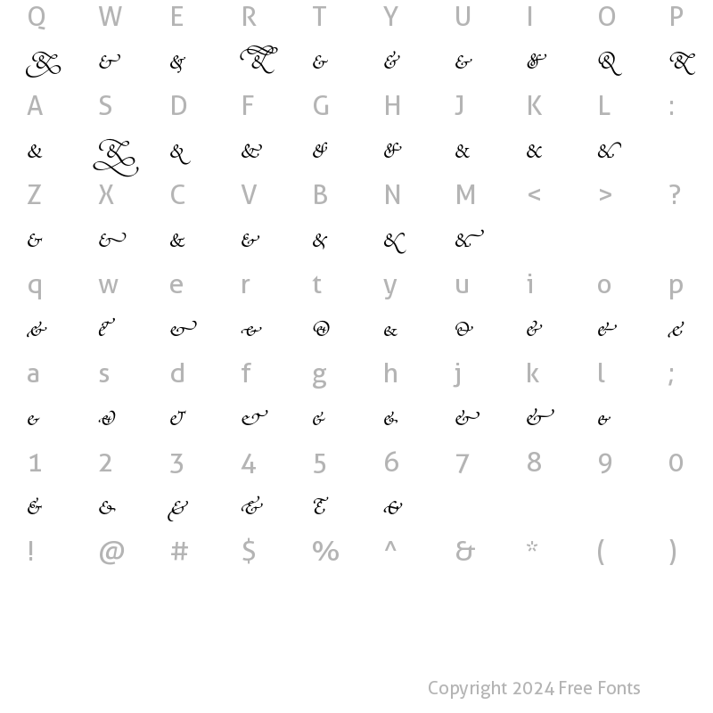 Character Map of Poetica Supp Ampersands Regular