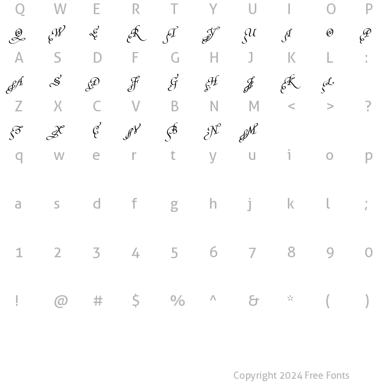 Character Map of Poetica SuppInitialSwashCaps Italic