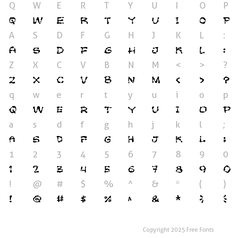 Character Map of Poft Sarade Regular