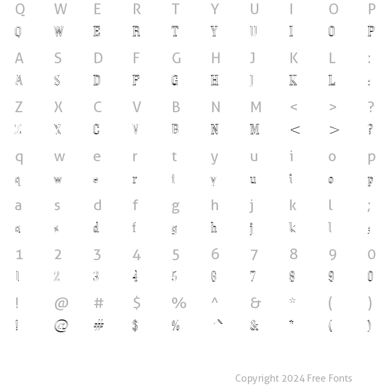 Character Map of PointedOut Normal