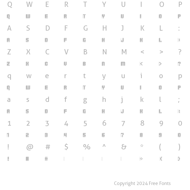 Character Map of PointerSistersSeparated Regular