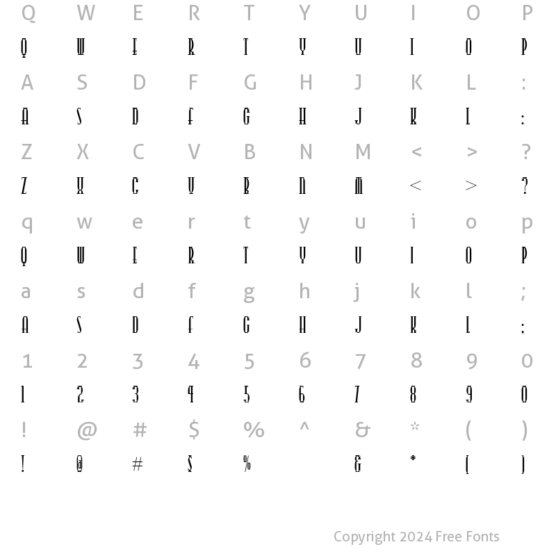 Character Map of Points West NF Regular