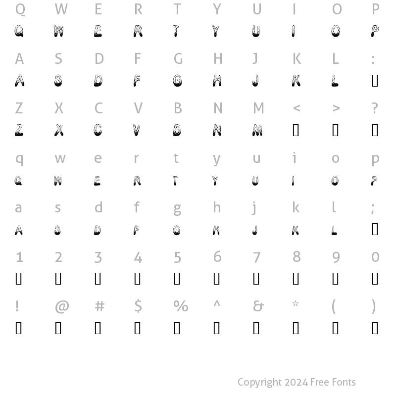 Character Map of Poison Dots Regular