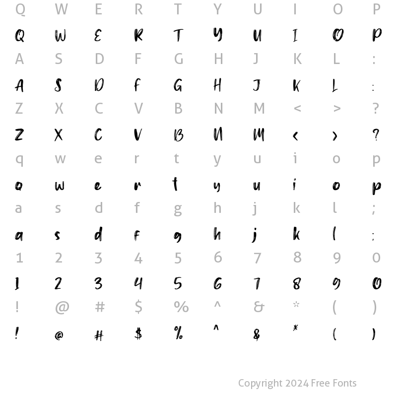 Character Map of Pokaloca Regular