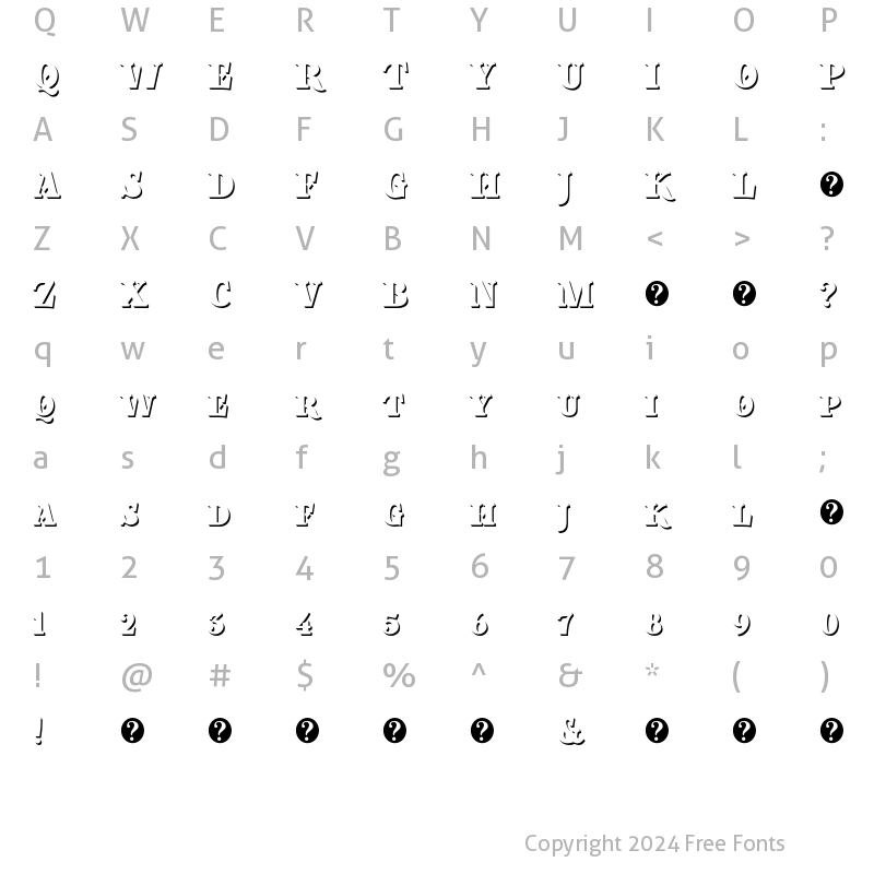 Character Map of Poker In October Color Shadow