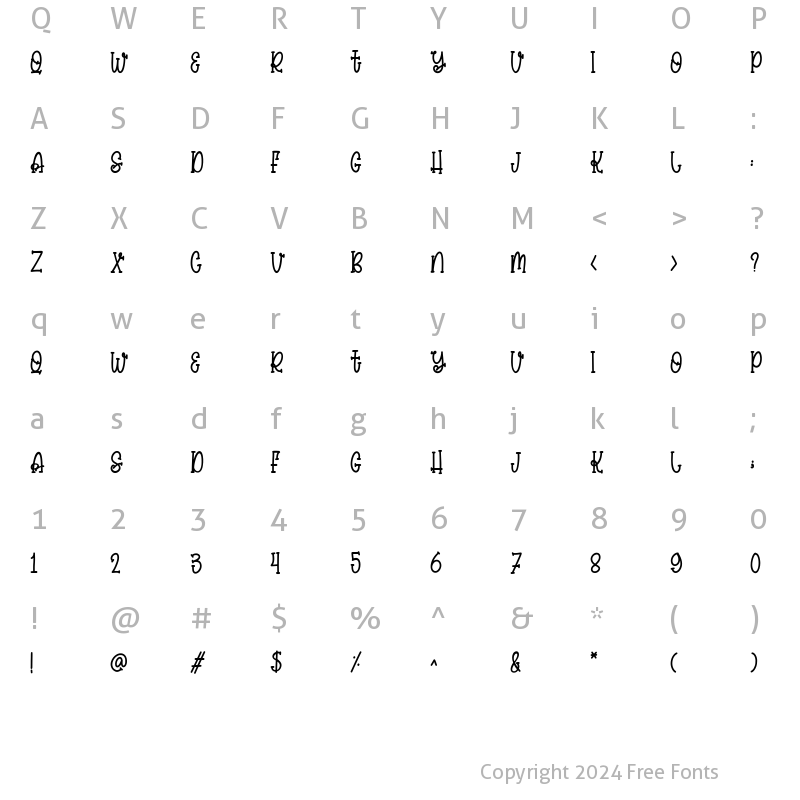 Character Map of pokis cake Regular