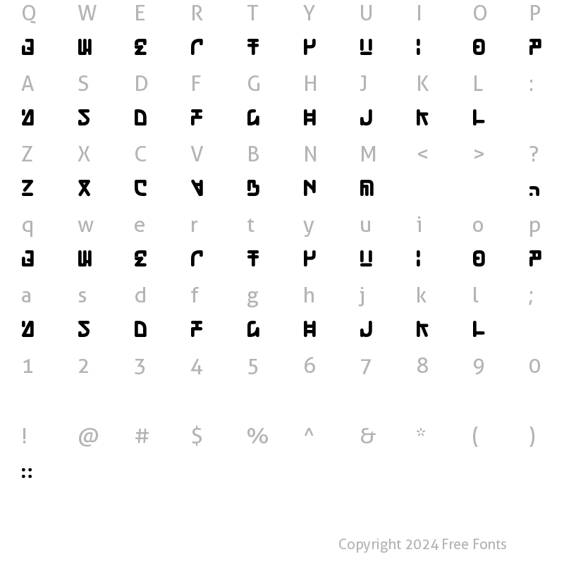 Character Map of Pokopen Regular