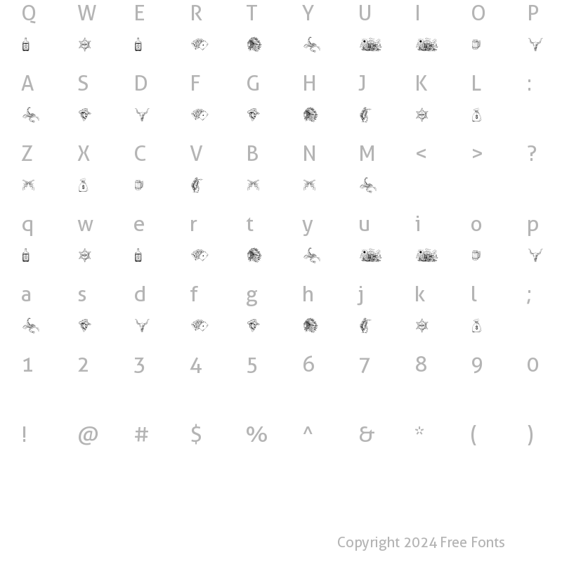 Character Map of Polands Dingbat Regular