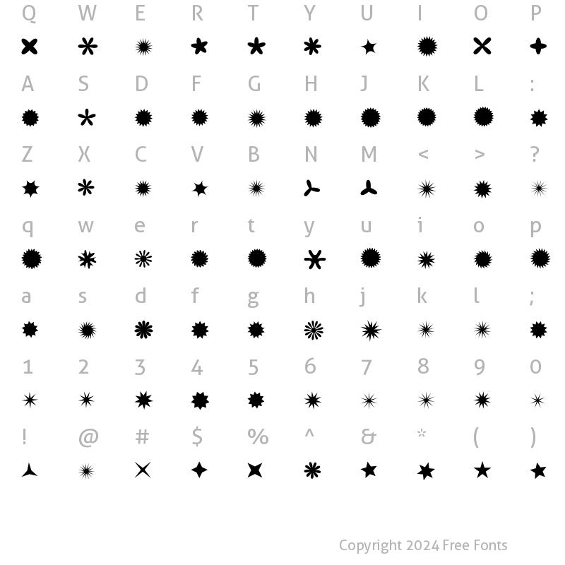 Character Map of Polaris Regular