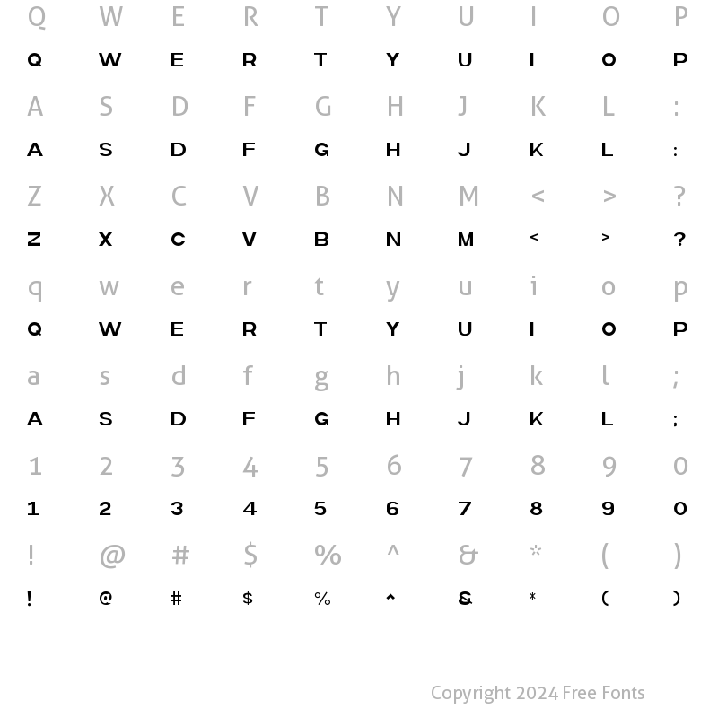 Character Map of Polaris Semibold